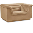 Meridian Cascade Camel Velvet Fabric Chair IMAGE 1