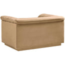 Meridian Cascade Camel Velvet Fabric Chair IMAGE 4