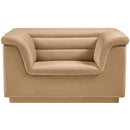 Meridian Cascade Camel Velvet Fabric Chair IMAGE 5
