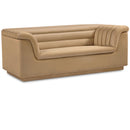 Manufacturer Color_Camel -- Cascade 72" Camel Velvet Upholstered Loveseat IMAGE 1