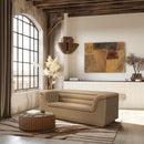 Manufacturer Color_Camel -- Cascade 72" Camel Velvet Upholstered Loveseat IMAGE 2