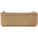 Meridian Cascade Camel Velvet Fabric Loveseat IMAGE 3