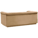  Manufacturer Color_Camel -- Cascade 72" Camel Velvet Upholstered Loveseat IMAGE 4