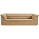 Meridian Cascade Camel Velvet Fabric Sofa IMAGE 5