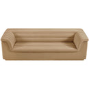 Meridian Cascade Camel Velvet Fabric Sofa IMAGE 6