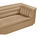 Meridian Cascade Camel Velvet Fabric Sofa IMAGE 8