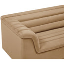 Meridian Cascade Camel Velvet Fabric Sofa IMAGE 9