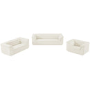 Meridian Cascade Cream Velvet Fabric Chair IMAGE 14