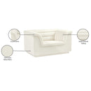 Meridian Cascade Cream Velvet Fabric Chair IMAGE 18