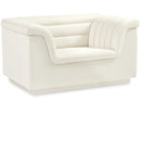  Manufacturer Color_Cream -- Cascade Cream Velvet Upholstered Chair IMAGE 1