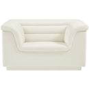  Manufacturer Color_Cream -- Cascade Cream Velvet Upholstered Chair IMAGE 5