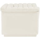 Meridian Cascade Cream Velvet Fabric Chair IMAGE 7