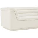 Meridian Cascade Cream Velvet Fabric Loveseat IMAGE 10