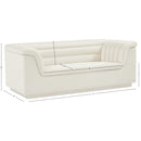 Meridian Cascade Cream Velvet Fabric Loveseat IMAGE 17