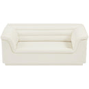 Meridian Cascade Cream Velvet Fabric Loveseat IMAGE 6