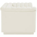 Meridian Cascade Cream Velvet Fabric Loveseat IMAGE 7