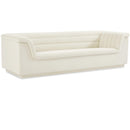  Manufacturer Color_Cream -- Cascade 94" Cream Velvet Upholstered Sofa IMAGE 1
