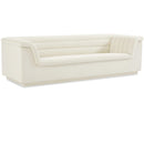 Meridian Cascade Cream Velvet Fabric Sofa IMAGE 1
