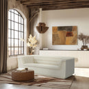 Meridian Cascade Cream Velvet Fabric Sofa IMAGE 2