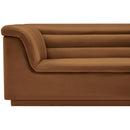 Meridian Cascade Saddle Velvet Fabric Sofa IMAGE 11