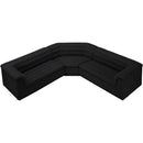 Meridian Cascade Black Boucle Fabric Modular Sectional IMAGE 4