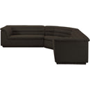  Manufacturer Color_Brown -- Cascade 148" Brown Boucle Fabric Upholstered 3 pc Modular Sectional IMAGE 6