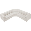  Manufacturer Color_Cream -- Cascade 148" Cream Boucle Fabric Upholstered 3 pc Modular Sectional IMAGE 4