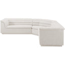 Manufacturer Color_Cream -- Cascade 148" Cream Boucle Fabric Upholstered 3 pc Modular Sectional IMAGE 6