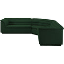  Manufacturer Color_Green -- Cascade 148" Green Boucle Fabric Upholstered 3 pc Modular Sectional IMAGE 6