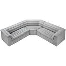  Manufacturer Color_Grey -- Cascade 148" Grey Boucle Fabric Upholstered 3 pc Modular Sectional IMAGE 4