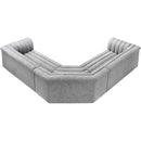  Manufacturer Color_Grey -- Cascade 148" Grey Boucle Fabric Upholstered 3 pc Modular Sectional IMAGE 5