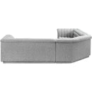  Manufacturer Color_Grey -- Cascade 148" Grey Boucle Fabric Upholstered 3 pc Modular Sectional IMAGE 7