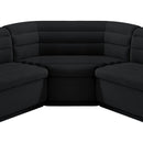 Meridian Cascade Black Velvet Fabric Modular Sectional IMAGE 11
