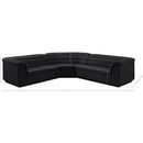 Meridian Cascade Black Velvet Fabric Modular Sectional IMAGE 13