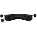 Meridian Cascade Black Velvet Fabric Modular Sectional IMAGE 14