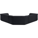 Meridian Cascade Black Velvet Fabric Modular Sectional IMAGE 3
