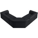  Manufacturer Color_Black -- Meridian Cascade Fabric 3 pc Sectional IMAGE 5