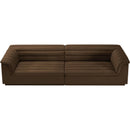  Manufacturer Color_Brown -- Cascade 118" Brown Velvet Upholstered Modular Sofa IMAGE 4