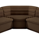Meridian Cascade Brown Velvet Fabric Modular Sectional IMAGE 11