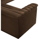  Manufacturer Color_Brown -- Cascade 148" Brown Velvet Upholstered 3 pc Modular Sectional IMAGE 12
