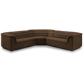  Manufacturer Color_Brown -- Cascade 148" Brown Velvet Upholstered 3 pc Modular Sectional IMAGE 1