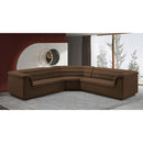  Manufacturer Color_Brown -- Cascade 148" Brown Velvet Upholstered 3 pc Modular Sectional IMAGE 2