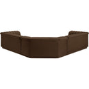  Manufacturer Color_Brown -- Cascade 148" Brown Velvet Upholstered 3 pc Modular Sectional IMAGE 3