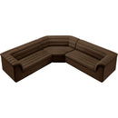  Manufacturer Color_Brown -- Cascade 148" Brown Velvet Upholstered 3 pc Modular Sectional IMAGE 4