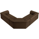  Manufacturer Color_Brown -- Cascade 148" Brown Velvet Upholstered 3 pc Modular Sectional IMAGE 5