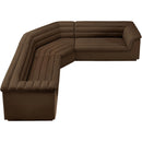  Manufacturer Color_Brown -- Cascade 148" Brown Velvet Upholstered 3 pc Modular Sectional IMAGE 6
