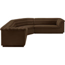  Manufacturer Color_Brown -- Cascade 148" Brown Velvet Upholstered 3 pc Modular Sectional IMAGE 7