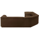  Manufacturer Color_Brown -- Cascade 148" Brown Velvet Upholstered 3 pc Modular Sectional IMAGE 8