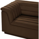  Manufacturer Color_Brown -- Cascade 148" Brown Velvet Upholstered 3 pc Modular Sectional IMAGE 9