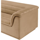 Meridian Cascade Camel Velvet Fabric Modular Sectional IMAGE 10